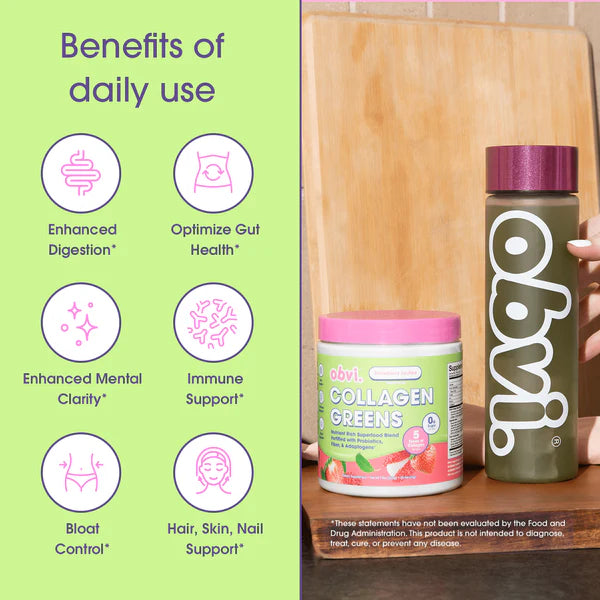 Collagen® Greens Refreshing Greens in a Strawberry Lychee Flavor!